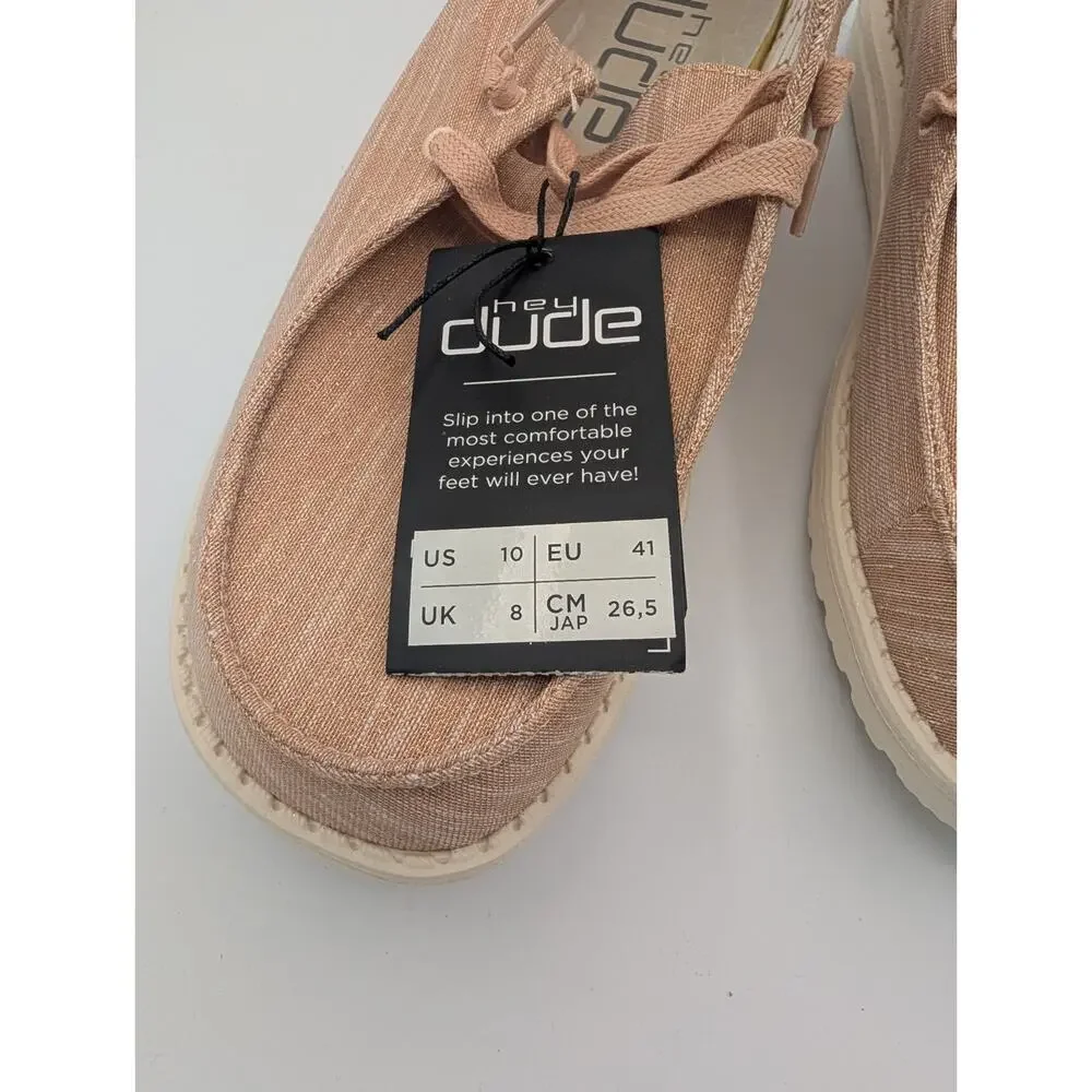 Hey Dude Wendy Sparkling Rose Gold Colorway NIB Women's Size 10 Slip On Comfort